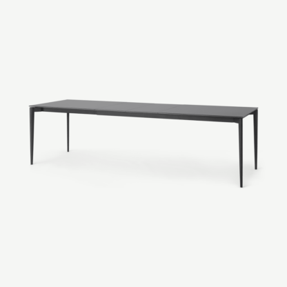 An Image of Tandil 8-12 Seat Extending Dining Table, Grey Glass