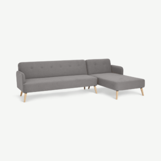 An Image of Elvi Right Hand Facing Chaise End Click Clack Sofa Bed, Marshmallow Grey