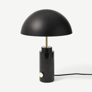 An Image of Adalyn Table Lamp, Black Marble & Brass
