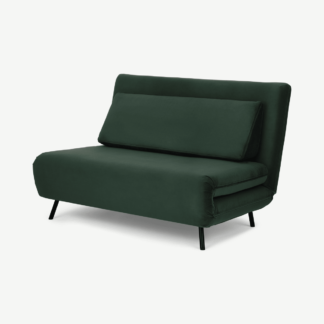 An Image of Kahlo Double Seat Sofa Bed, Autumn Green Velvet