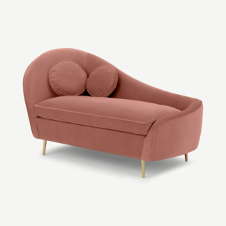 An Image of Kooper Right Hand Facing Chaise Longue, Blush Pink Velvet