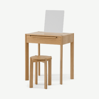 An Image of Ardelle Dressing Table with Stool, Oak
