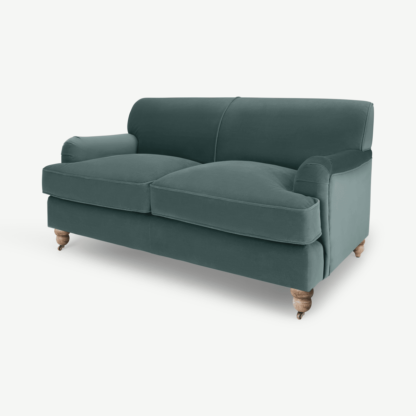 An Image of Orson 2 Seater Sofa, Marine Green Velvet