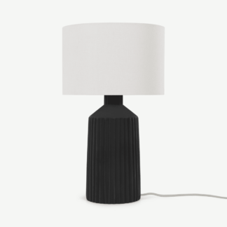 An Image of Kae Concrete Table Lamp Tall, Black