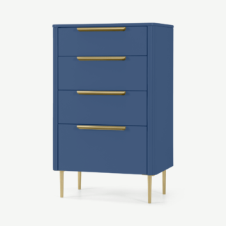 An Image of Ebro Tall Chest of Drawers, Blue