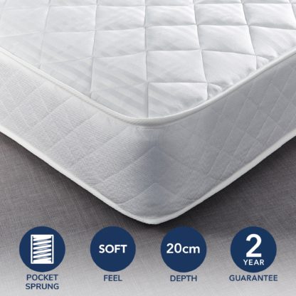 5acfb7c37b6611ad56fe9dd8854e7206fe1e82da9dc24cf220e15e7bdfc3eae5.jpg An Image of Dunelm Everyday 650 Pocket Sprung Mattress Yellow