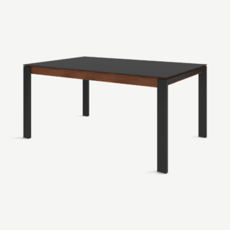 An Image of Corinna 6 Seat Dining Table, Grey HPL & Black