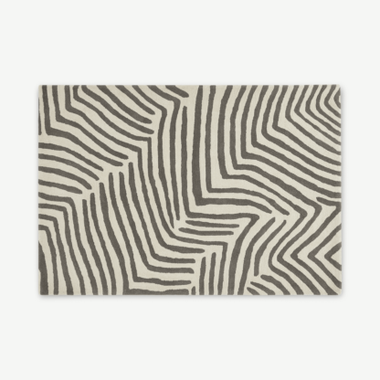 5b1e4962d4fb308cdb701799544823b958907a4ab61b592d805c00545eb55cd3-1.png An Image of Larkin Handtufted Wool Rug, Large 160 x 230cm, Ecru & Warm Grey