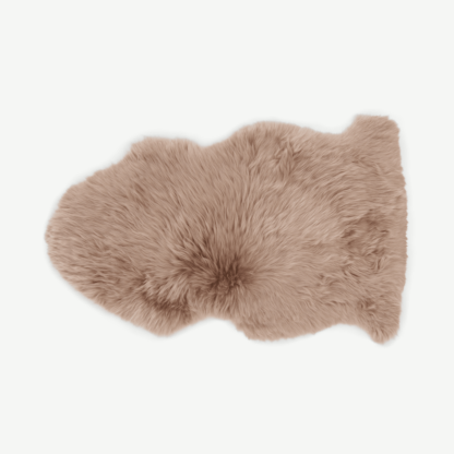 An Image of Helgar 100% Sheepskin Rug, 60 x 90 cm, Sandstone
