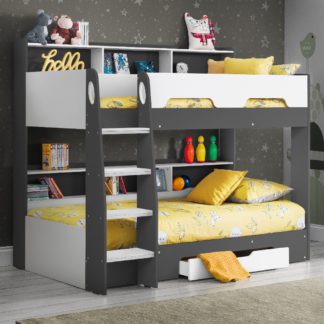 An Image of Orion Grey and White Wooden Storage Bunk Bed Frame Only - 3ft Single