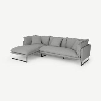 An Image of Malini Left Hand Facing Chaise End Corner Sofa, Mountain Grey