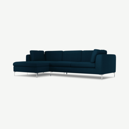5c1ffbfd6f4c610c3bd8d770edcccbd8c7144a975c39696f7004e864496b1a15-1.png An Image of Monterosso Left Hand Facing Chaise End Sofa, Elite Teal with Chrome Leg