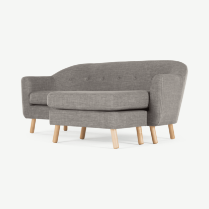 An Image of Lottie Compact Chaise End Corner Sofa, Chalk Grey