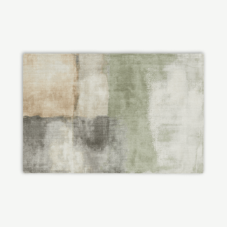An Image of Rimoldi Painterly Tufted Rug, Large 160x230cm, Soft Grey & Green