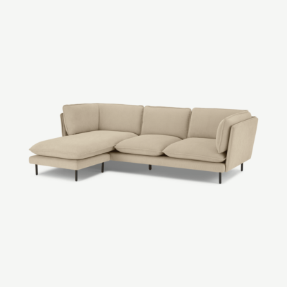 5c43f0484df20739998175c488e6c1f8be901fcb9633ffdb1a13ce8e6cfe2585-1.png An Image of Wes 3 Seater Chaise End Corner Sofa, Stone Corduroy Velvet