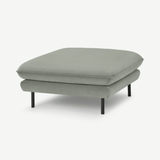 An Image of Analia Soft Filled Pillow Top Ottoman, Sage Green Velvet