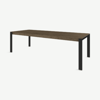 An Image of Corinna 12 Seat Dining Table, Smoked Oak & Black