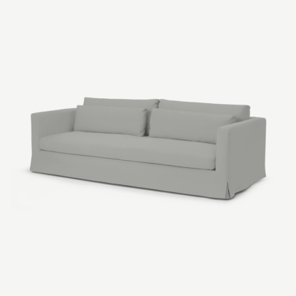 An Image of Arabelo 4 Seater Loose Cover Sofa, Mineral Cotton & Linen Mix Fabric