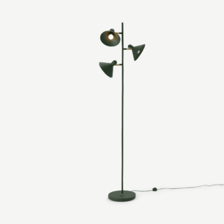 An Image of Ogilvy Floor Lamp, Green & Antique Brass