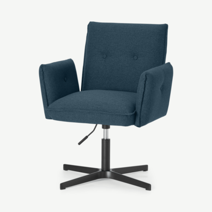 An Image of Denham Office Chair, Orleans Blue with Black Legs