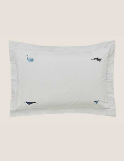 5f1074436543c91d4117f95f416ac957cb80c90e9fd7d5f3888994d0ba4ecd50-1.jpg An Image of M&S Sophie Allport Pure Cotton Whale Bedding Set