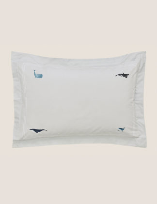 An Image of M&S Sophie Allport Pure Cotton Whale Bedding Set