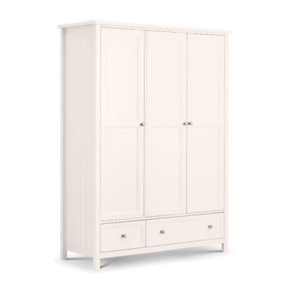 An Image of Maine White 3 Door Wooden Combination Wardrobe