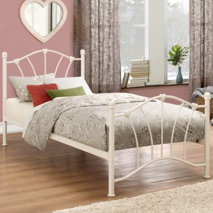 An Image of Sophia Cream Metal Bed Frame - 3ft Single