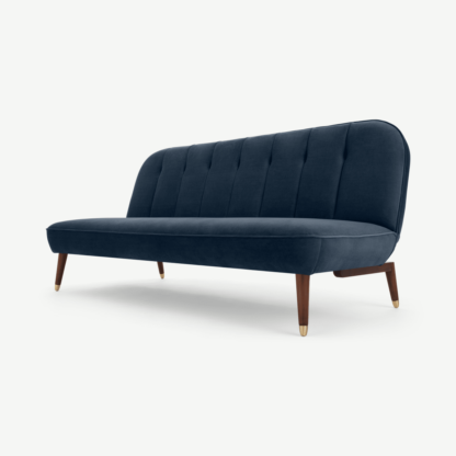 An Image of Margot Click Clack Sofa Bed, Sapphire Blue Velvet