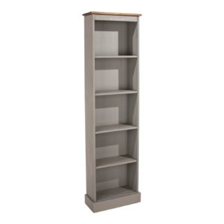 An Image of Corona Grey Tall Narrow Bookcase Grey