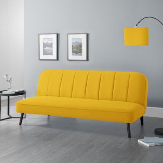An Image of Miro Mustard Fabric Sofa Bed
