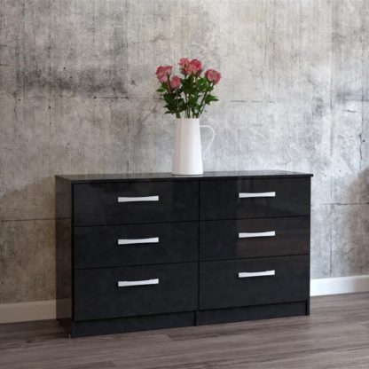 An Image of Lynx 6 Drawer Chest Black