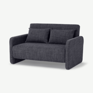 An Image of Vinnie Small Sofa Bed, Slate Loop Textured Boucle