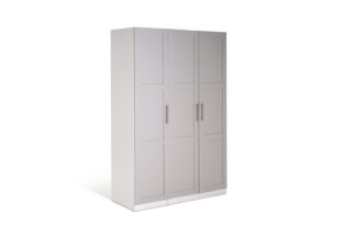 An Image of Habitat Munich 3 Door Framed Wardrobe - Grey