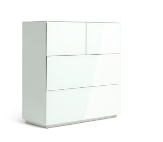 An Image of Habitat Mayfair 2 + 2 Drawer Chest - White Glass