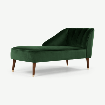 An Image of Margot Left Hand Facing Chaise Longue, Forest Green Velvet