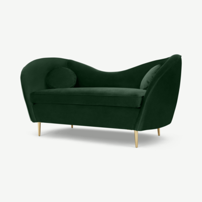 An Image of Kooper 2 Seater Sofa, Pine Green Velvet