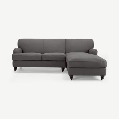 An Image of Orson Right Hand Facing Chaise End Corner Sofa, Graphite Grey