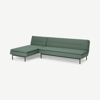 An Image of Stefan Chaise End Click Clack Sofa Bed, Alpine Green