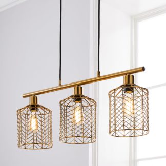 An Image of Siena 3 Light Diner Ceiling Fitting Gold