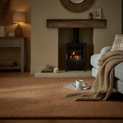 An Image of Lamb Faux Fur Rug Brown