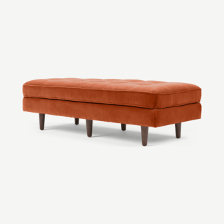 An Image of Scott Ottoman Bench, Burnt Orange Cotton Velvet