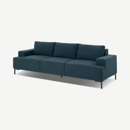An Image of Frederik 3 Seater Sofa, Aegean Blue
