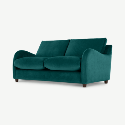 An Image of Sofia 2 Seater Sofabed, Plush Mallard Velvet