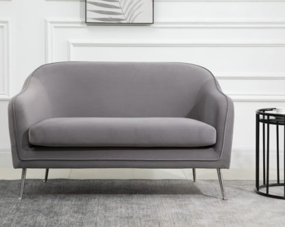 An Image of Novello Grey Fabric 2 Seater Sofa