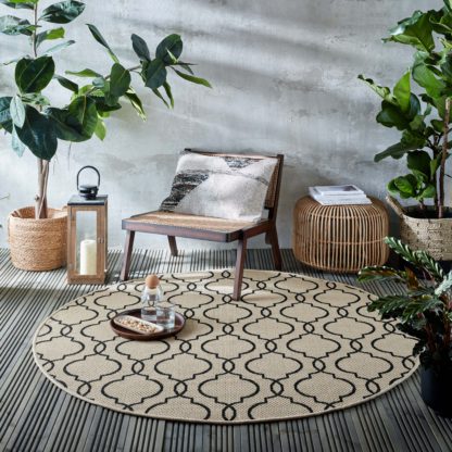 An Image of Milan Indoor Outdoor Circle Rug Milan Anthracite