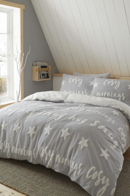An Image of Cosy Up Tufted Fleece Double Duvet Set