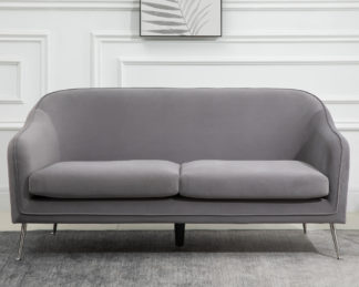 An Image of Novello Grey Fabric 3 Seater Sofa