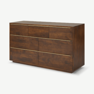 An Image of Anderson Wide Chest of Drawers, Mango Wood & Brass