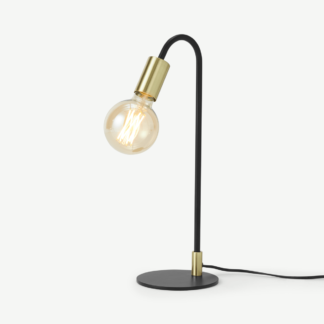 An Image of Octavia Table Lamp, Black & Brass